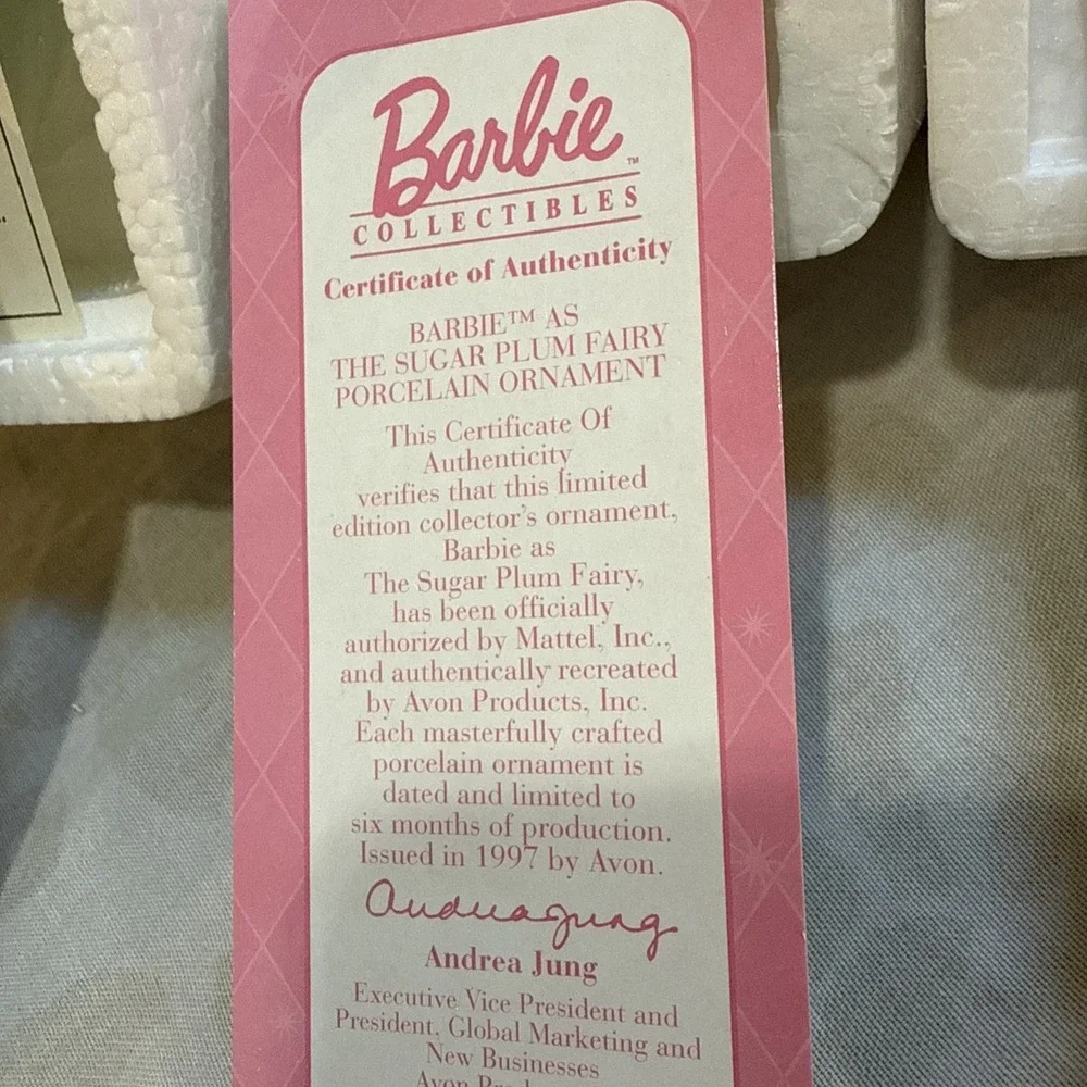 Vintage Barbie Avon Porcelain Ornament Lot 3 Pieces Christmas 1997-2001